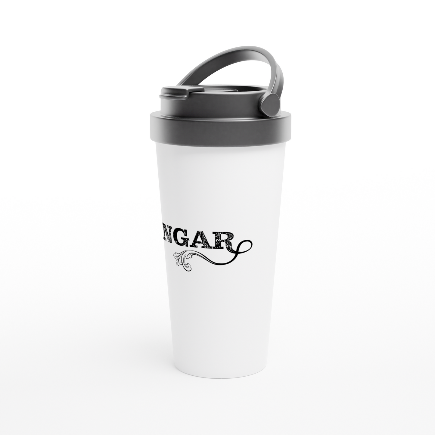 White 15oz Stainless Steel Travel Mug